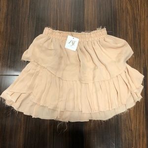 Love Shack Fancy ruffle mini skirt blush size sm